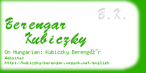 berengar kubiczky business card